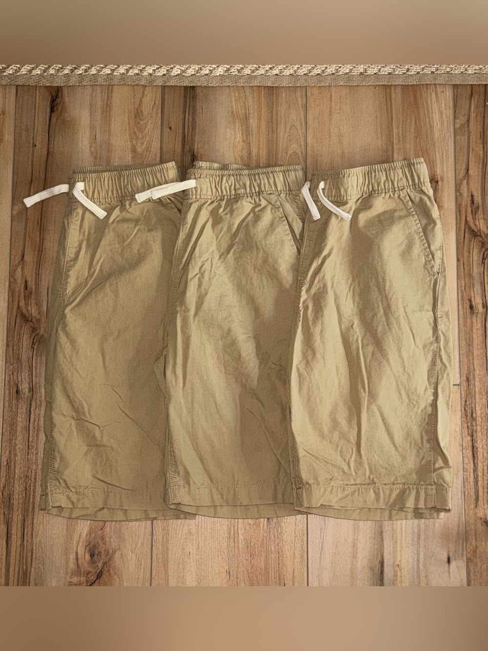 Set of 3 Children’s Place Tan Khaki Drawstring Elastic Waist Shorts XL Uniform